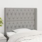 Testiera ad Orecchio Grigio Chiaro 103x16x118/128 cm in Tessuto Testiera ad Orecchio Grigio Chiaro 103x16x118/128 cm in Tessuto