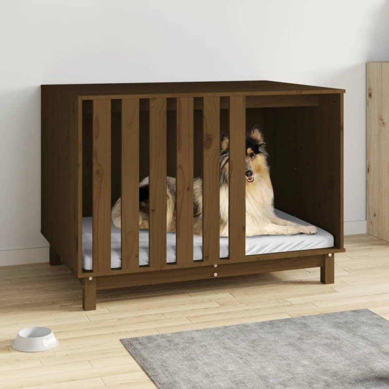 Casetta per Cani Miele 100x70x72 cm in Legno Massello di Pino Casetta per Cani Miele 100x70x72 cm in Legno Massello di Pino