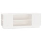 Mobile Porta TV Bianco 110x35x40,5 cm in Legno Massello di Pino Mobile Porta TV Bianco 110x35x40,5 cm in Legno Massello di Pino