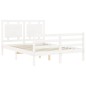 Giroletto con Testiera Bianco 140x200 cm in Legno Massello Giroletto con Testiera Bianco 140x200 cm in Legno Massello