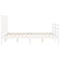 Giroletto con Testiera Bianco 140x200 cm in Legno Massello Giroletto con Testiera Bianco 140x200 cm in Legno Massello