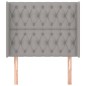 Testiera ad Orecchio Grigio Chiaro 103x16x118/128 cm in Tessuto Testiera ad Orecchio Grigio Chiaro 103x16x118/128 cm in Tessuto