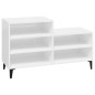 Scarpiera Bianco Lucido 102x36x60 cm in Legno Multistrato Scarpiera Bianco Lucido 102x36x60 cm in Legno Multistrato