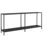 Tavolo Consolle Nero 180x35x75,5 cm in Vetro Temperato Tavolo Consolle Nero 180x35x75,5 cm in Vetro Temperato