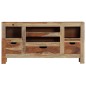 Credenza Grigia 100x30x50 cm in Legno Massello di Sheesham Credenza Grigia 100x30x50 cm in Legno Massello di Sheesham