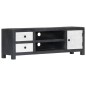 Mobile TV Intagliato a Mano Grigio Bianco 120x30x40 cm in Mango Mobile TV Intagliato a Mano Grigio Bianco 120x30x40 cm in Mango