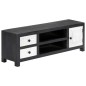 Mobile TV Intagliato a Mano Grigio Bianco 120x30x40 cm in Mango Mobile TV Intagliato a Mano Grigio Bianco 120x30x40 cm in Mango