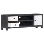 Mobile TV Intagliato a Mano Grigio Bianco 120x30x40 cm in Mango Mobile TV Intagliato a Mano Grigio Bianco 120x30x40 cm in Mango