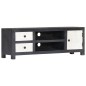 Mobile TV Intagliato a Mano Grigio Bianco 120x30x40 cm in Mango Mobile TV Intagliato a Mano Grigio Bianco 120x30x40 cm in Mango