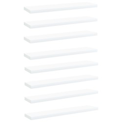 Ripiani per Libreria 8pz Bianchi 40x10x1,5cm Legno Multistrato