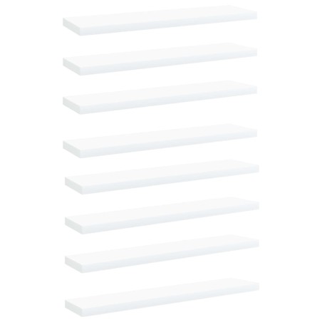 Ripiani per Libreria 8pz Bianchi 40x10x1,5cm Legno Multistrato