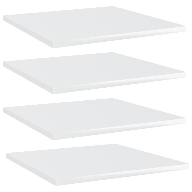 Ripiani per Libreria 4 pz Bianco Lucido 40x40x1,5cm Multistrato Ripiani per Libreria 4 pz Bianco Lucido 40x40x1,5cm Multistrato