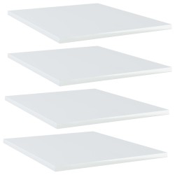 Ripiani per Libreria 4 pz Bianco Lucido 40x50x1,5cm Multistrato