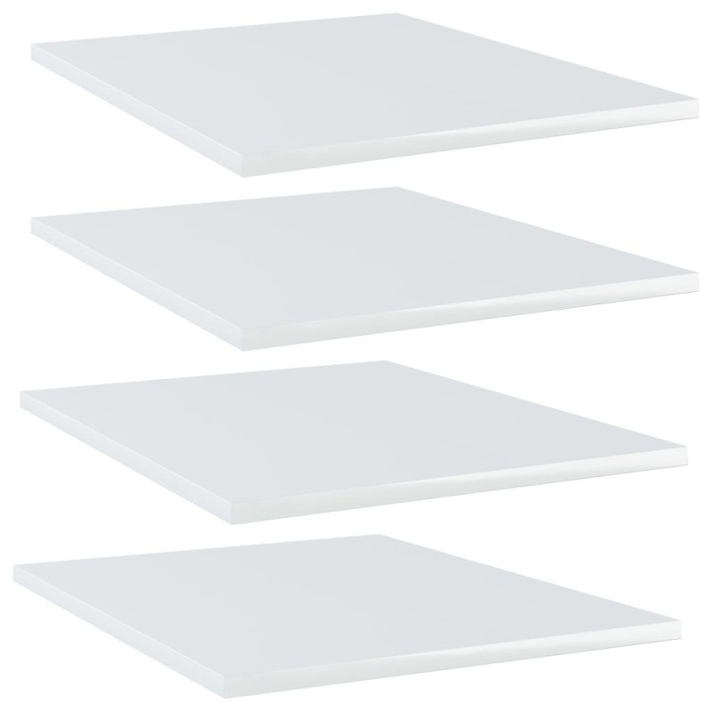 Ripiani per Libreria 4 pz Bianco Lucido 40x50x1,5cm Multistrato Ripiani per Libreria 4 pz Bianco Lucido 40x50x1,5cm Multistrato
