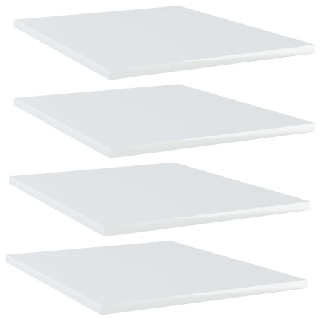 Ripiani per Libreria 4 pz Bianco Lucido 40x50x1,5cm Multistrato