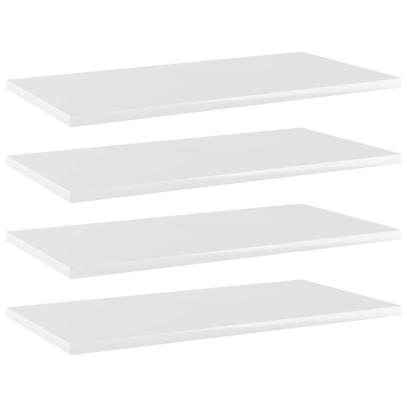 Ripiani per Libreria 4 pz Bianco Lucido 60x30x1,5cm Multistrato Ripiani per Libreria 4 pz Bianco Lucido 60x30x1,5cm Multistrato