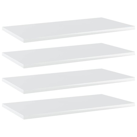 Ripiani per Libreria 4 pz Bianco Lucido 60x30x1,5cm Multistrato
