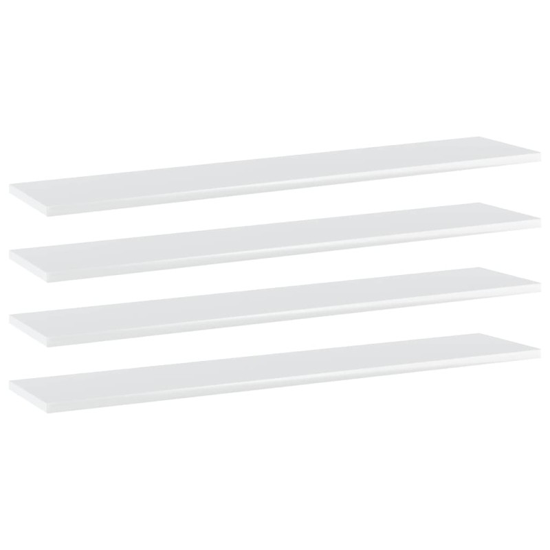 Ripiani per Libreria 4pz Bianco Lucido 100x20x1,5cm Multistrato Ripiani per Libreria 4pz Bianco Lucido 100x20x1,5cm Multistrato