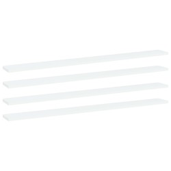 Ripiani per Libreria 4pz Bianchi 100x10x1,5cm Legno Multistrato