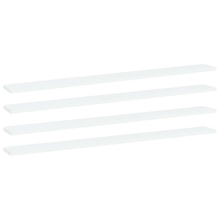 Ripiani per Libreria 4pz Bianchi 100x10x1,5cm Legno Multistrato
