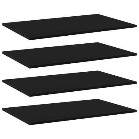 Ripiani per Libreria 4pz Neri 80x50x1,5cm in Legno Multistrato