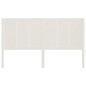 Testiera per Letto Bianca 185,5x4x100 cm Legno Massello di Pino