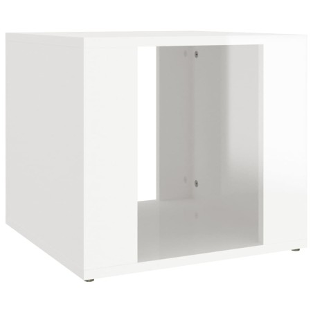 Comodino Bianco Lucido 41x40x36 cm in Legno Multistrato