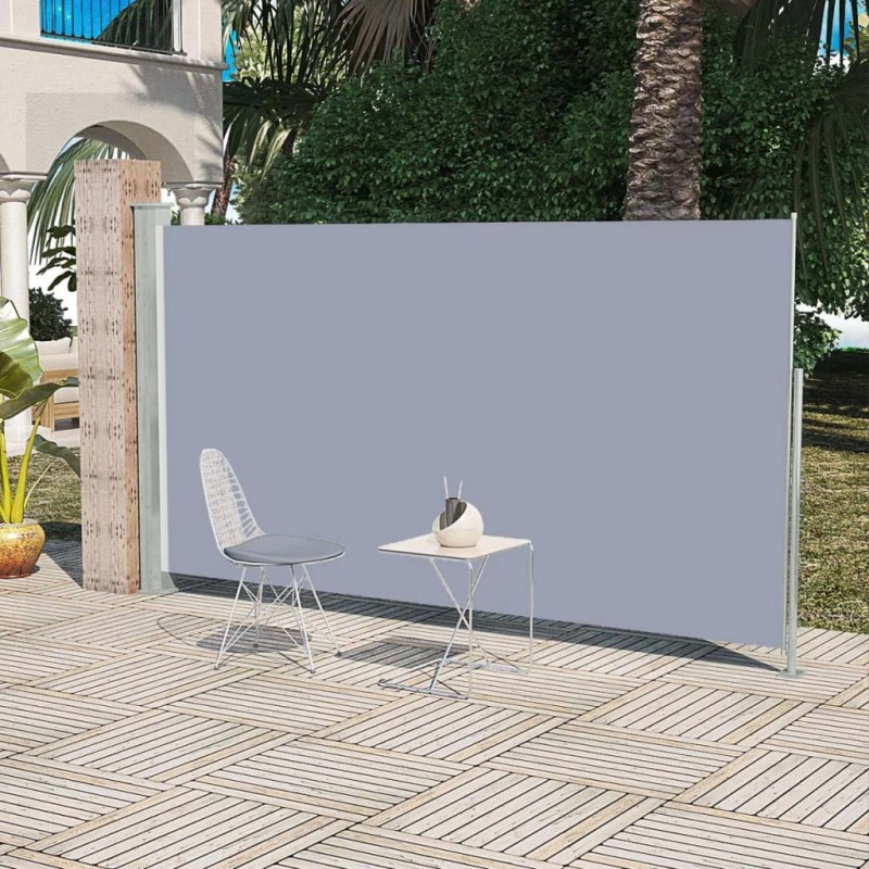 Tenda da Sole Laterale Retrattile 160 x 300 cm Grigio Tenda da Sole Laterale Retrattile 160 x 300 cm Grigio