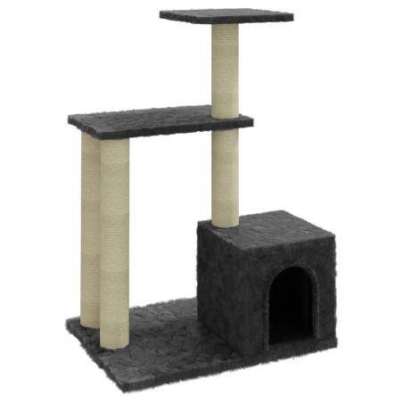 Albero per Gatti con Tiragraffi in Sisal Grigio Scuro 71 cm