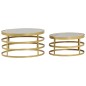 vidaXL Set Tavolini da Salotto 2 pz Marmo Ottone e Bianco