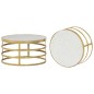 vidaXL Set Tavolini da Salotto 2 pz Marmo Ottone e Bianco
