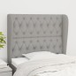 Testiera ad Orecchio Grigio Chiaro 103x23x118/128 cm in Tessuto Testiera ad Orecchio Grigio Chiaro 103x23x118/128 cm in Tessuto