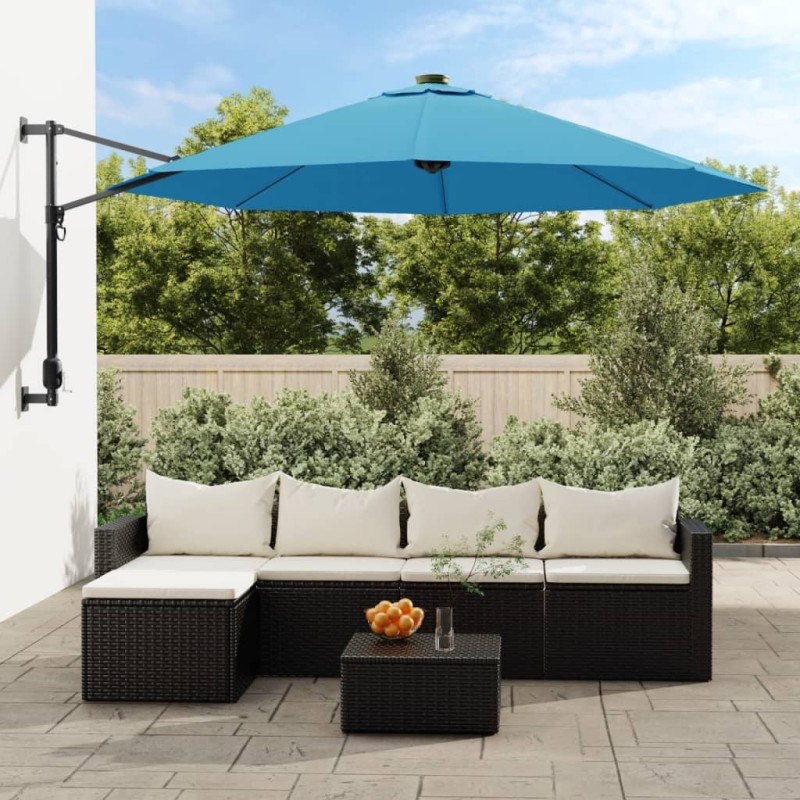 vidaXL Ombrellone a Parete Blu Mare 290 cm vidaXL Ombrellone a Parete Blu Mare 290 cm
