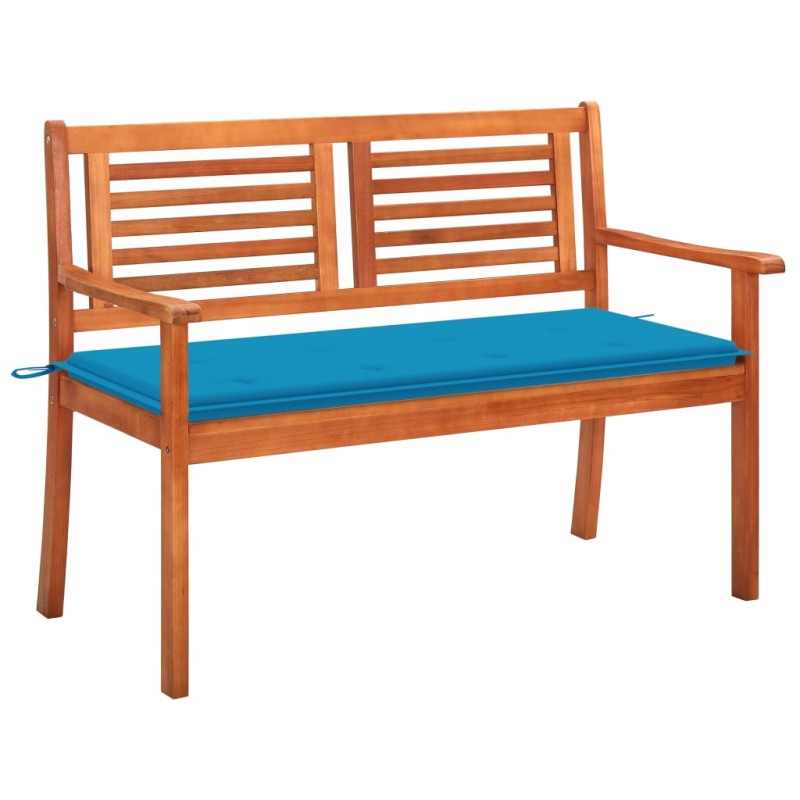 Panchina da Giardino 2Posti e Cuscino 120cm Massello Eucalipto Panchina da Giardino 2Posti e Cuscino 120cm Massello Eucalipto