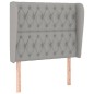 Testiera ad Orecchio Grigio Chiaro 103x23x118/128 cm in Tessuto Testiera ad Orecchio Grigio Chiaro 103x23x118/128 cm in Tessuto