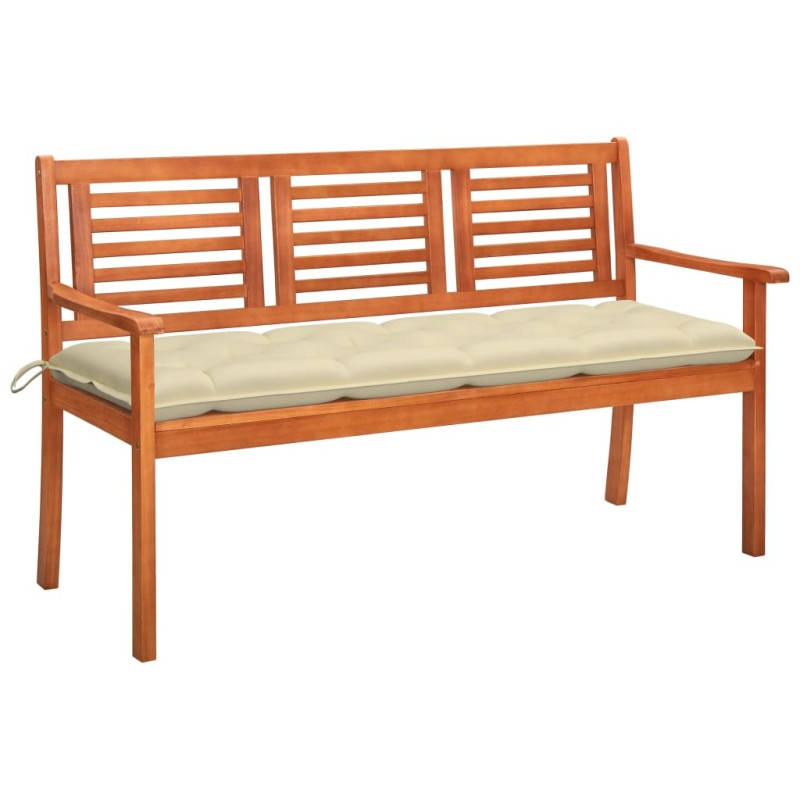 Panchina da Giardino e Cuscino 3 Posti 150cm Eucalipto Massello Panchina da Giardino e Cuscino 3 Posti 150cm Eucalipto Massello