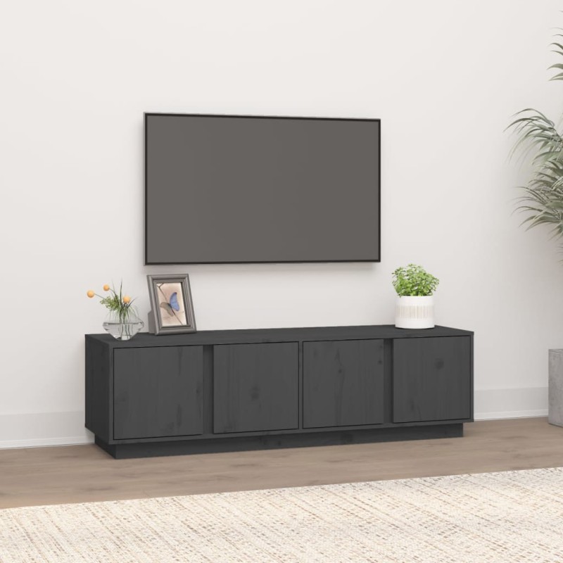 Mobile Porta TV Grigio 140x40x40 cm in Legno Massello di Pino Mobile Porta TV Grigio 140x40x40 cm in Legno Massello di Pino