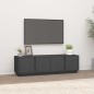Mobile Porta TV Grigio 140x40x40 cm in Legno Massello di Pino Mobile Porta TV Grigio 140x40x40 cm in Legno Massello di Pino
