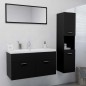 Set Mobili da Bagno Nero in Truciolato Set Mobili da Bagno Nero in Truciolato