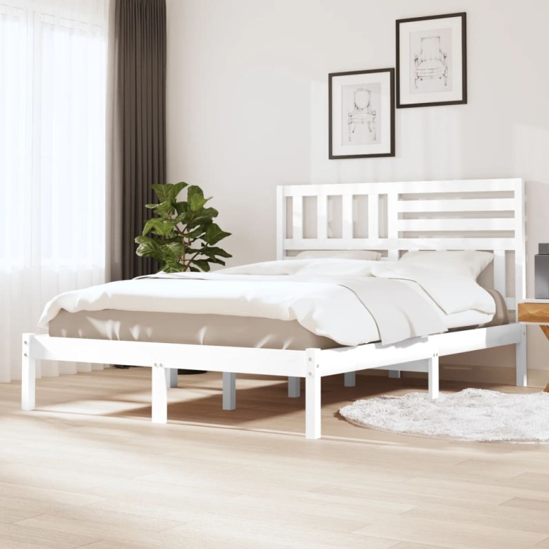 Giroletto Bianco 120x190 cm Small Double Legno Massello di Pino Giroletto Bianco 120x190 cm Small Double Legno Massello di Pino