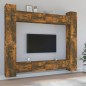 Set Mobili Porta TV 8pz Rovere Fumo in Legno Multistrato Set Mobili Porta TV 8pz Rovere Fumo in Legno Multistrato