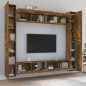 Set Mobili Porta TV 8pz Rovere Fumo in Legno Multistrato Set Mobili Porta TV 8pz Rovere Fumo in Legno Multistrato