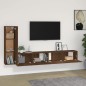 Set Mobili Porta TV 3 pz Rovere Marrone in Legno Multistrato Set Mobili Porta TV 3 pz Rovere Marrone in Legno Multistrato