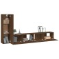 Set Mobili Porta TV 3 pz Rovere Marrone in Legno Multistrato Set Mobili Porta TV 3 pz Rovere Marrone in Legno Multistrato