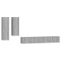 Set di Mobili Porta TV 4 pz Grigio Sonoma in Legno Multistrato Set di Mobili Porta TV 4 pz Grigio Sonoma in Legno Multistrato