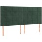 Testiera 4 pz Verde scuro 90x5x78/88 cm in Velluto Testiera 4 pz Verde scuro 90x5x78/88 cm in Velluto