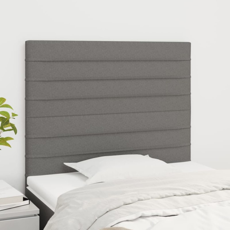 Testiera 2 pz Grigio Scuro 80x5x78/88 cm in Tessuto Testiera 2 pz Grigio Scuro 80x5x78/88 cm in Tessuto