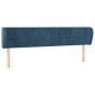 Testiera ad Orecchio Blu Scuro 163x23x78/88 cm in Velluto