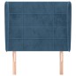 Testiera ad Orecchio Blu Scuro 83x23x118/128 cm in Velluto Testiera ad Orecchio Blu Scuro 83x23x118/128 cm in Velluto