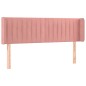 Testiera ad Orecchio Rosa 147x16x78/88 cm in Velluto